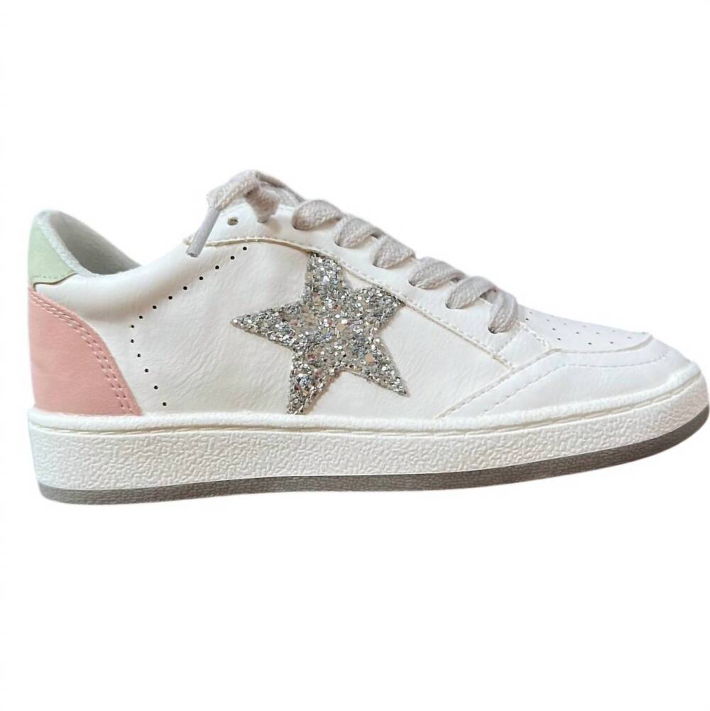 NEW SHU SHOP girls paz low-top sneakers in silver sparkle